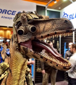Where else but SHOT Show is a tactical raptor not even remotely out of place?