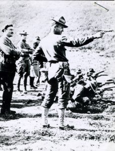 US Army officer training with 1911 pistol in France circa 1918 