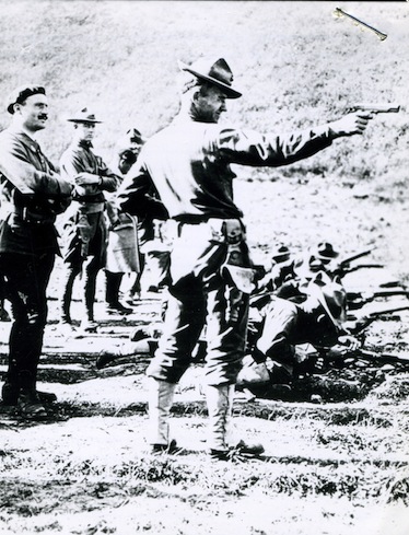 US Army officer training with 1911 pistol in France circa 1918 (image: FortDouglas.org)