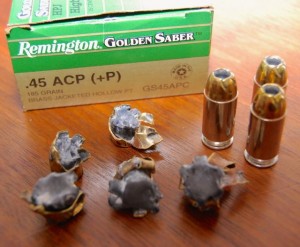 remington golden saber 45 185 plus P ammo review