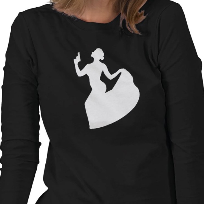 Gun Girl Formal Wear with Pistol Reverse Logo Shirt