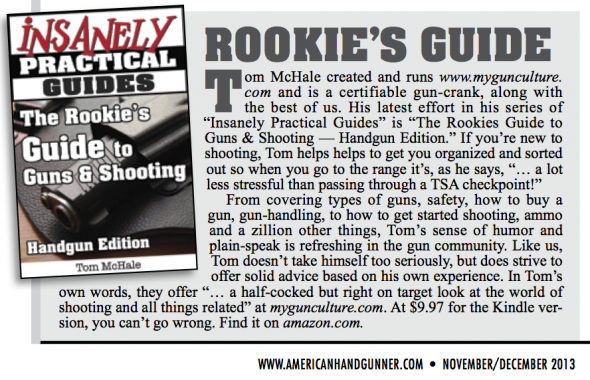 American Handgunner Magazine - Insider column feature
