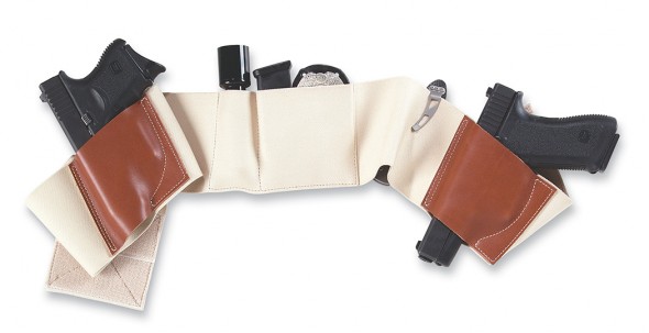 The Galco Underwraps Belly Band holster is loaded with pockets to carry guns, magazines, gear, cash and credit. Even handcuffs if you're into that.