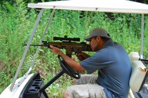 With all this negativity, we should offer some helpful advice: Always keep one hand on the wheel while shooting a tactical rifle from a golf cart.