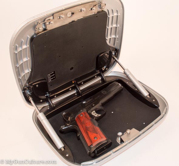The GunBox is sized to hold even a large gun along with spare magazine.