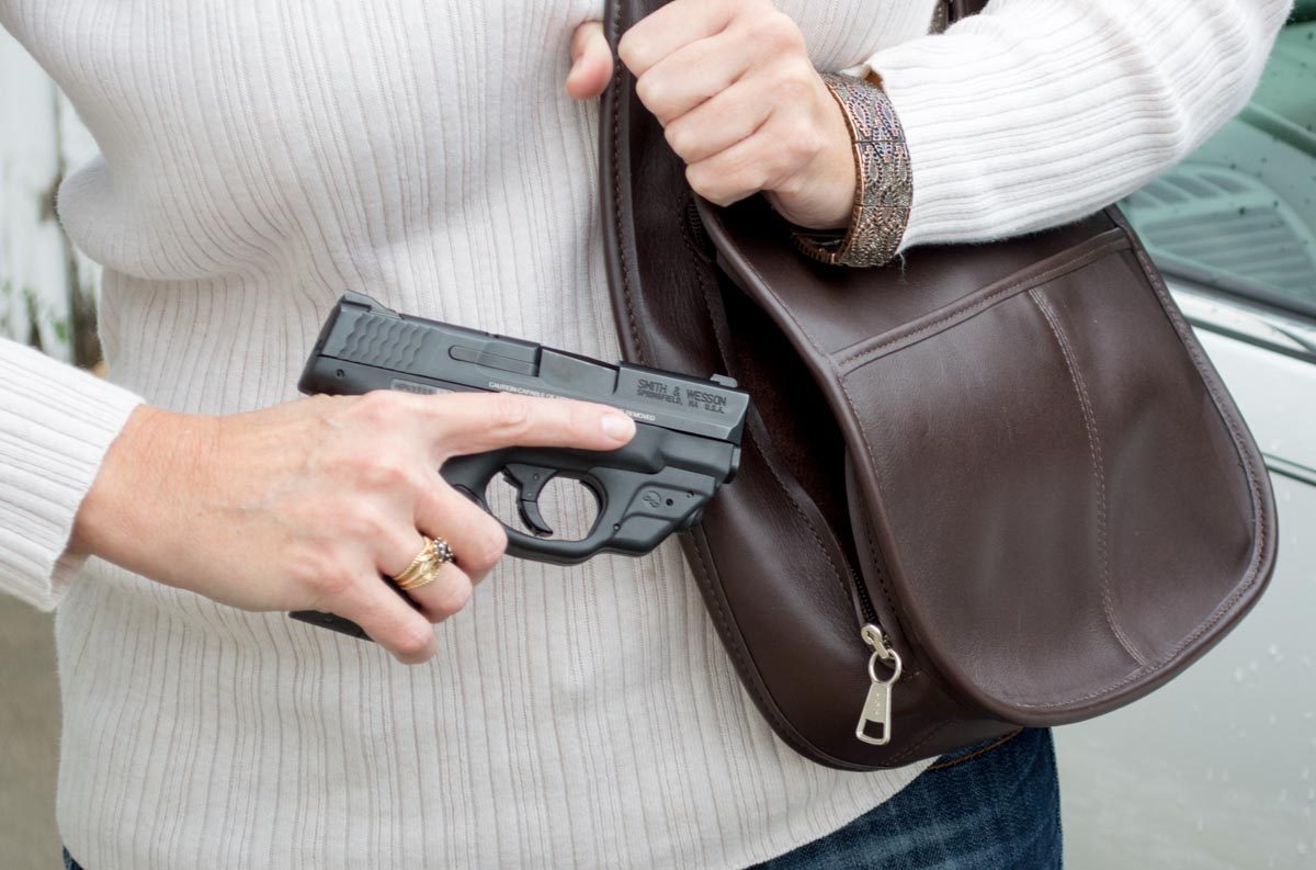 This Smith & Wesson Shield, while compact, is still big enough for a full and proper grip.