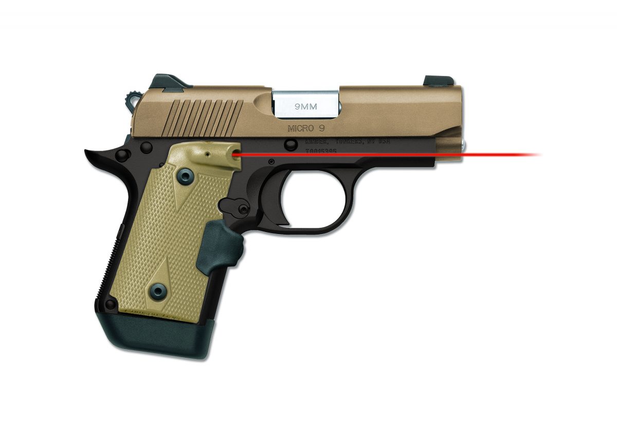 Crimson Trace Lasergrips for Kimber Micro 9 pistol.