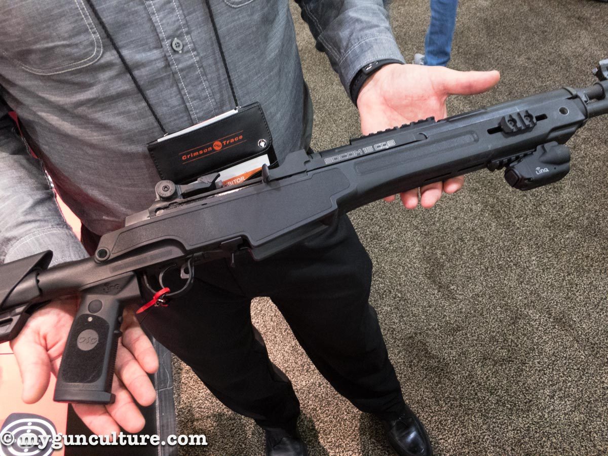 The new Crimson Trace LinQ laser and light system for AK rifles also works on the Springfield Armory SOCOM CBQ model.